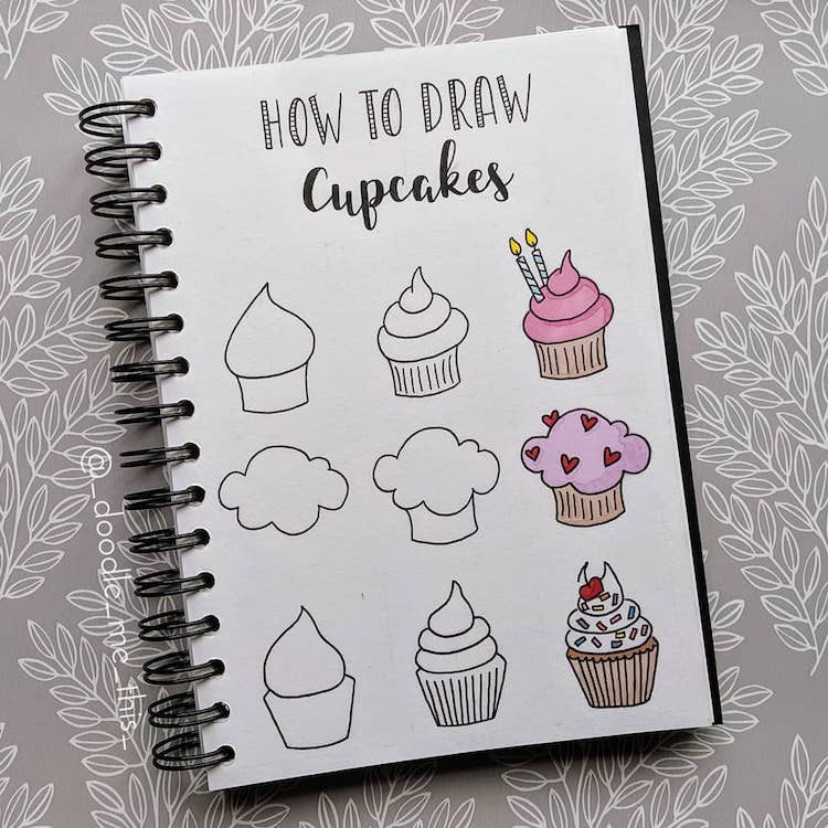 como dibujar un cupcake