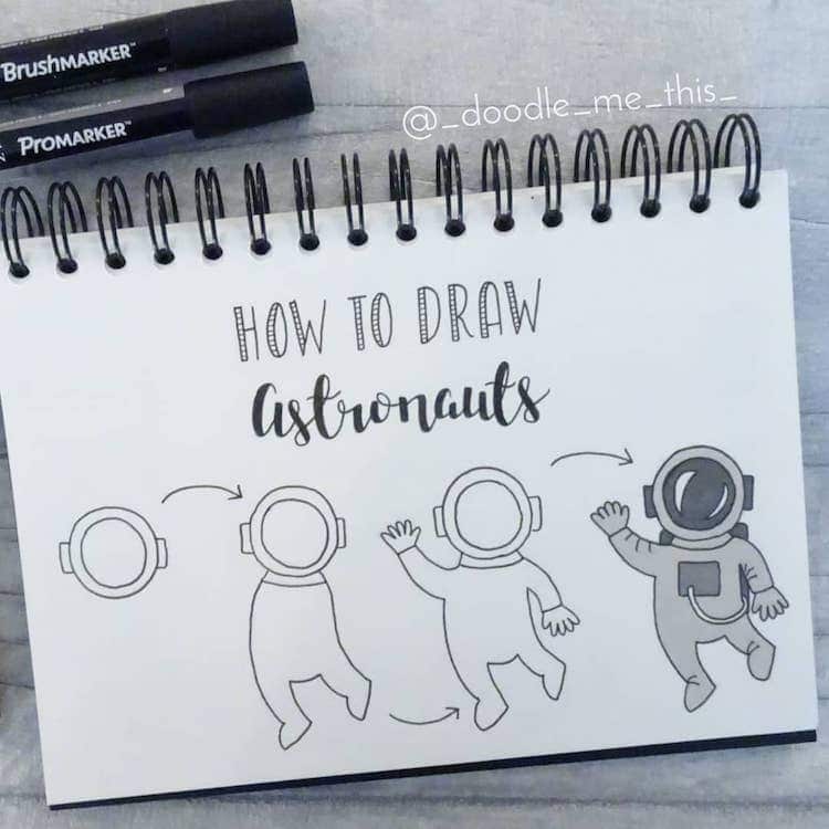 como dibujar un astronauta