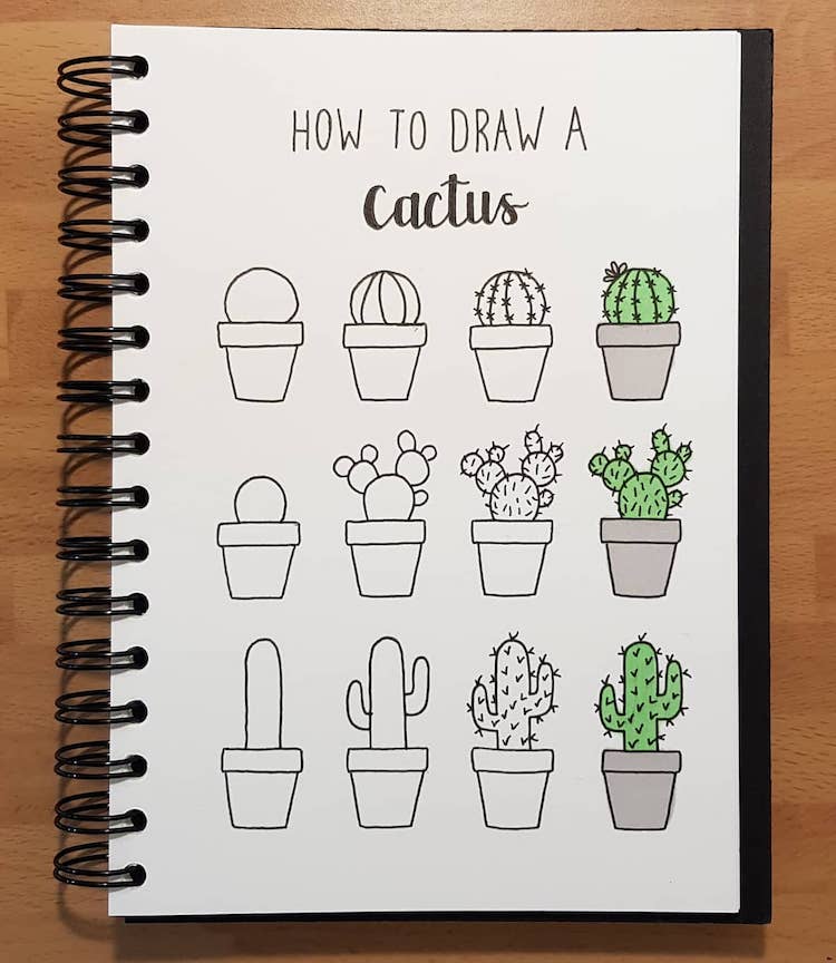 como dibujar Cactus