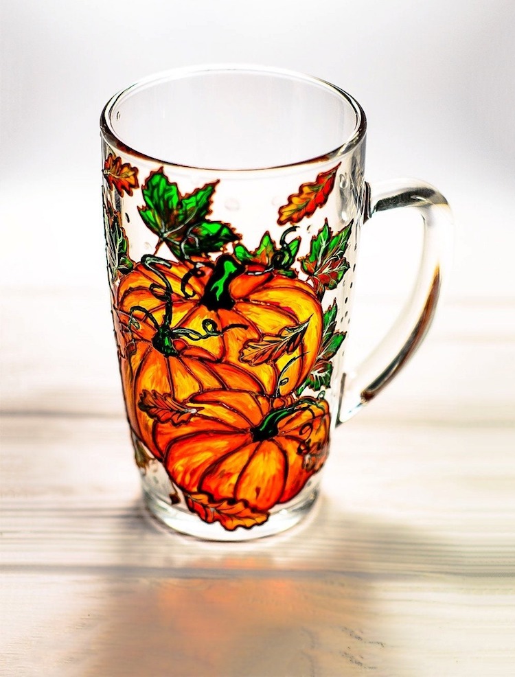 Hand-Painted Glass Mugs and Teapots by Vitraaze