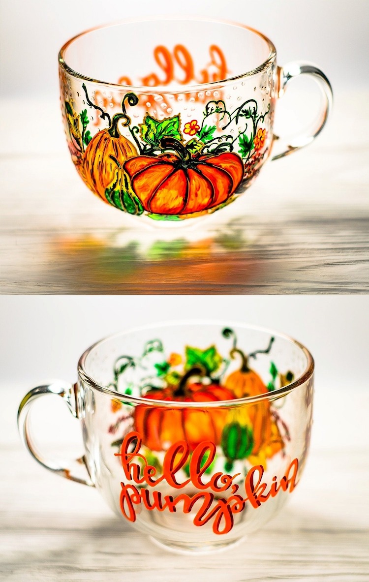 Hand-Painted Glass Mugs and Teapots by Vitraaze