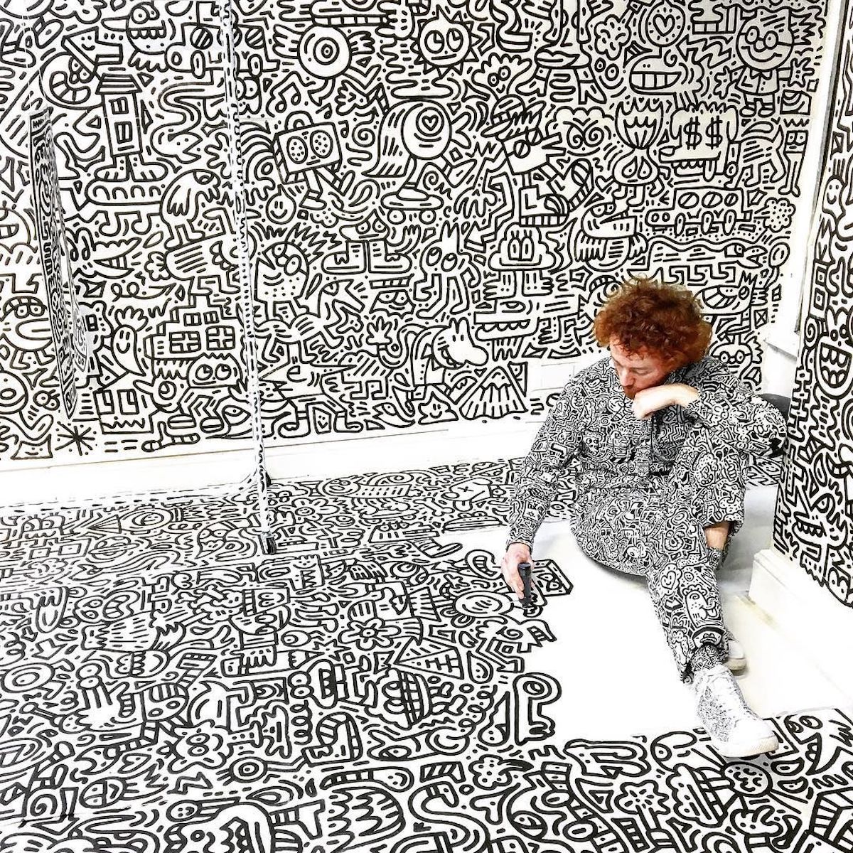 Intricate Doodle Art Goes Off The Page And Invade D Spaces