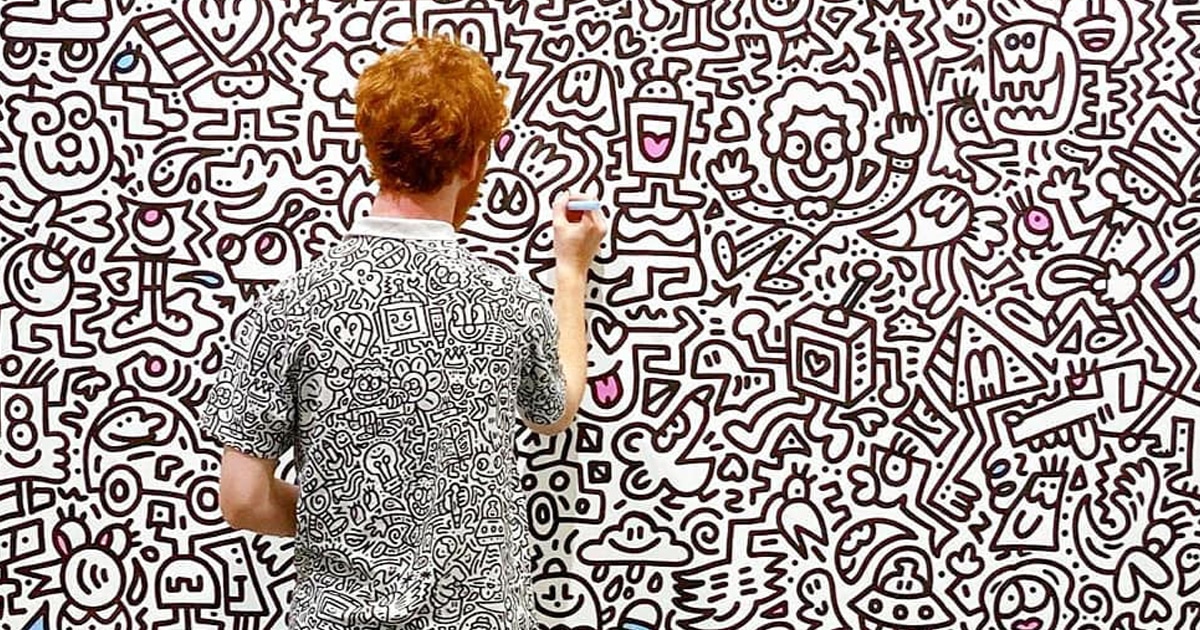 Intricate Doodle Art Goes Off the Page and Invade 3D Spaces