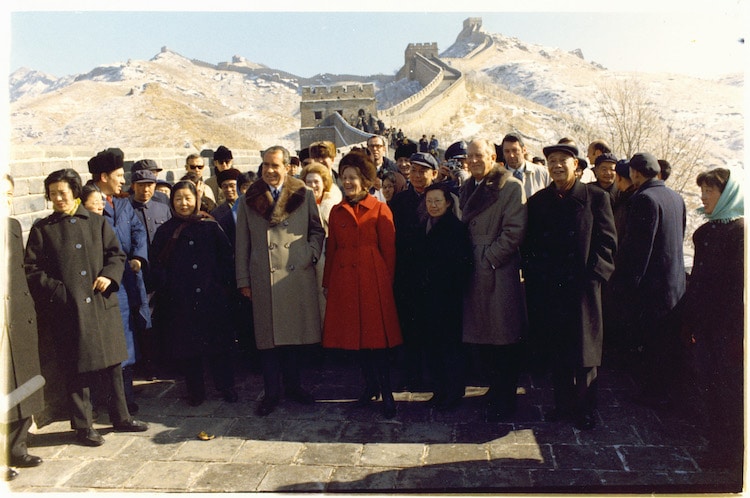 President Richard Nixon Visiting the Great Wall of China