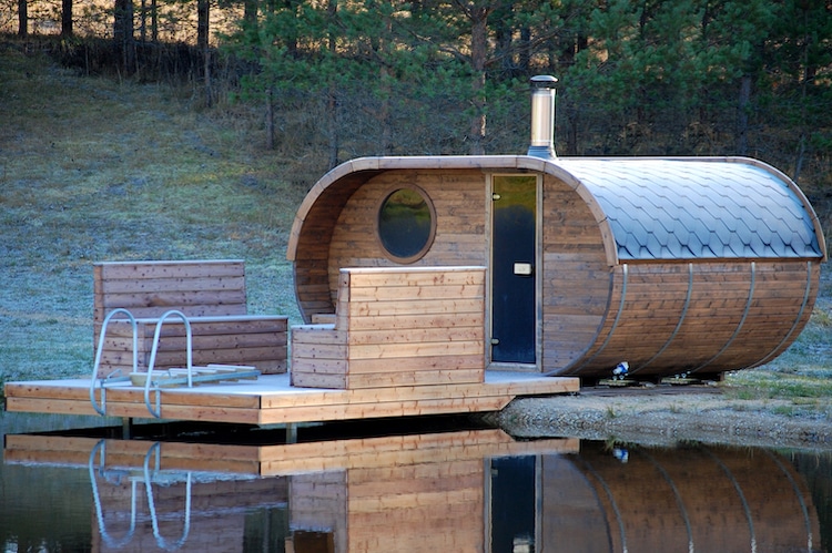 Outdoor Oval Sauna for Entertaining