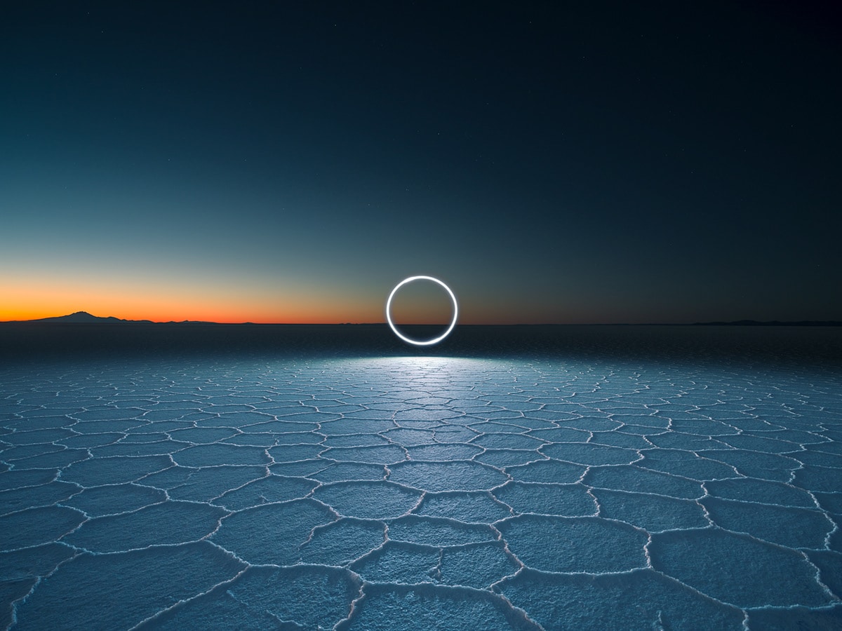 Salt Flats of Bolivia at Night by Reuben Wu