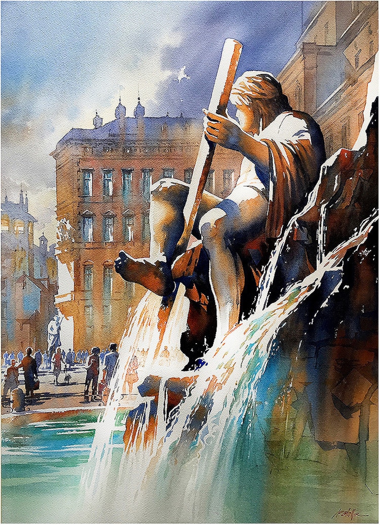 Watercolor Painting Architecture