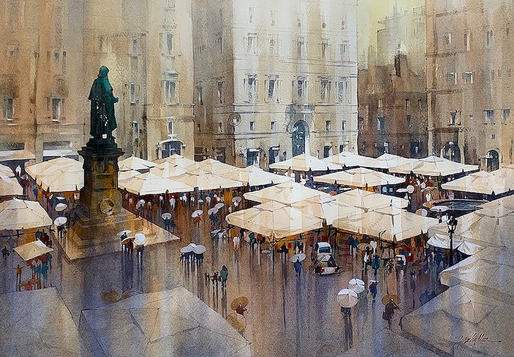 Watercolor Painting Architecture