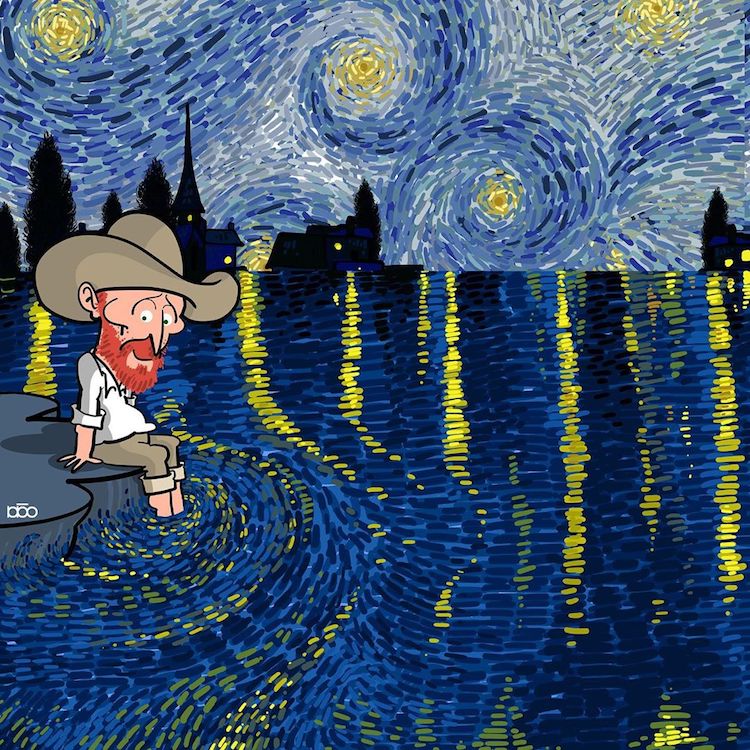 Historieta de Van Gogh por Alireza Karimi Moghaddam