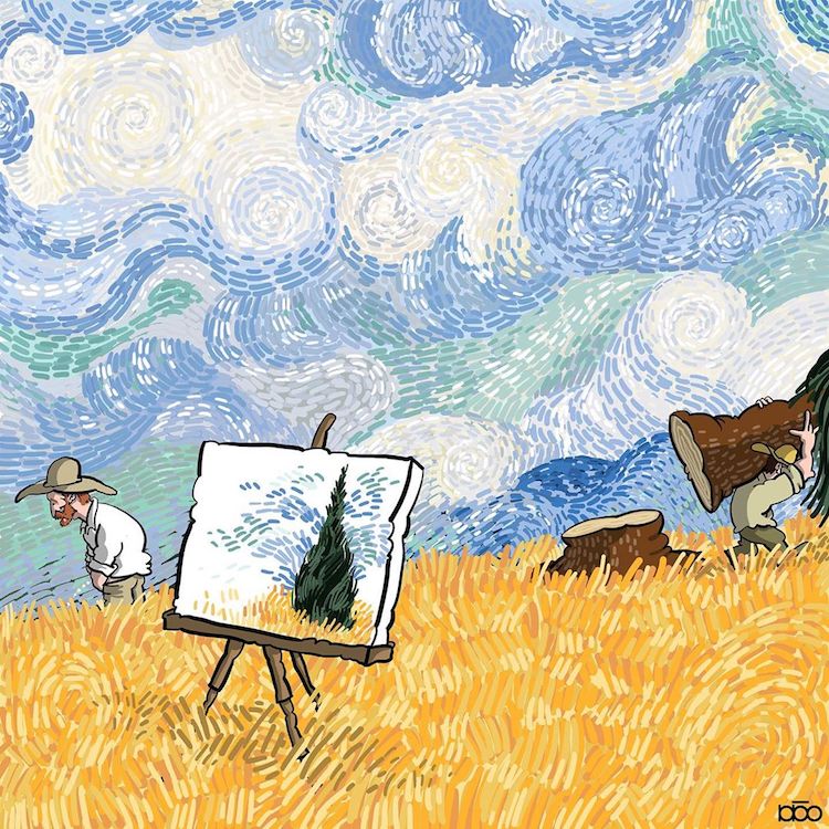 Cómics de Van Gogh por Alireza Karimi Moghaddam