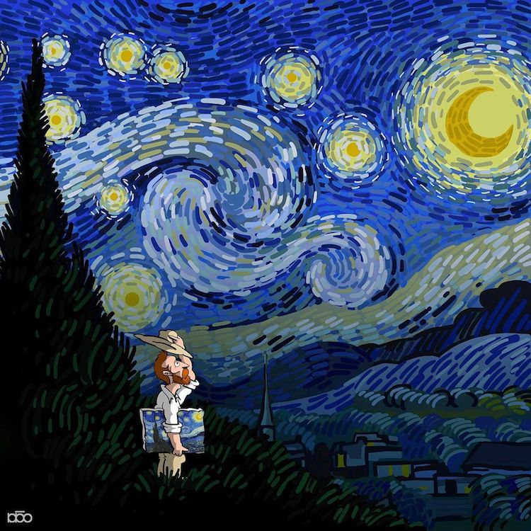 Van Gogh cómics por Alireza Karimi Moghaddam