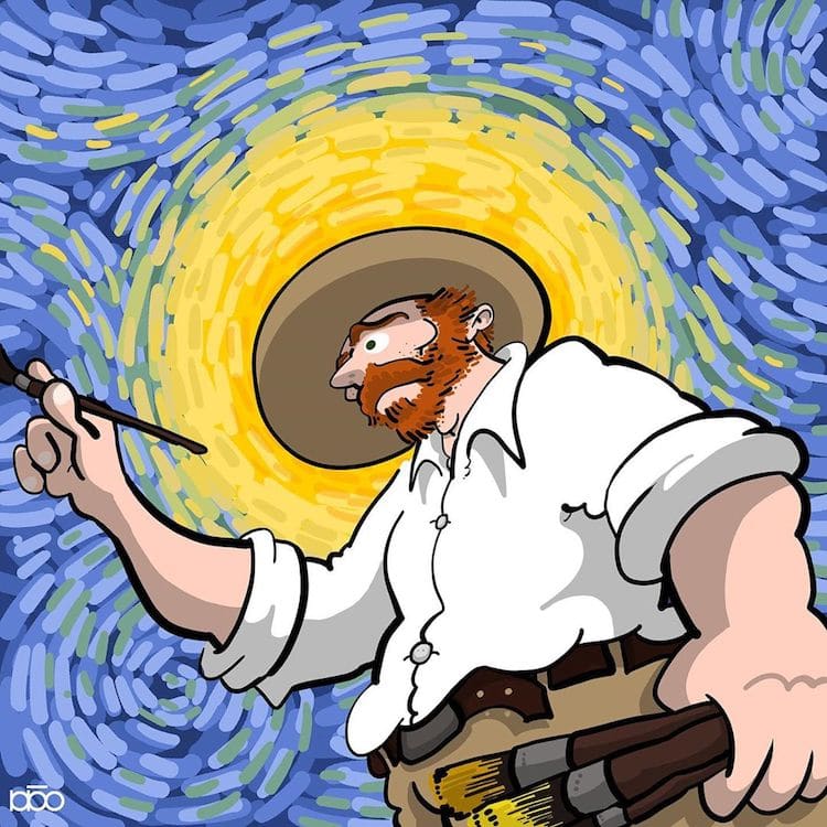 Van Gogh cómics por Alireza Karimi Moghaddam