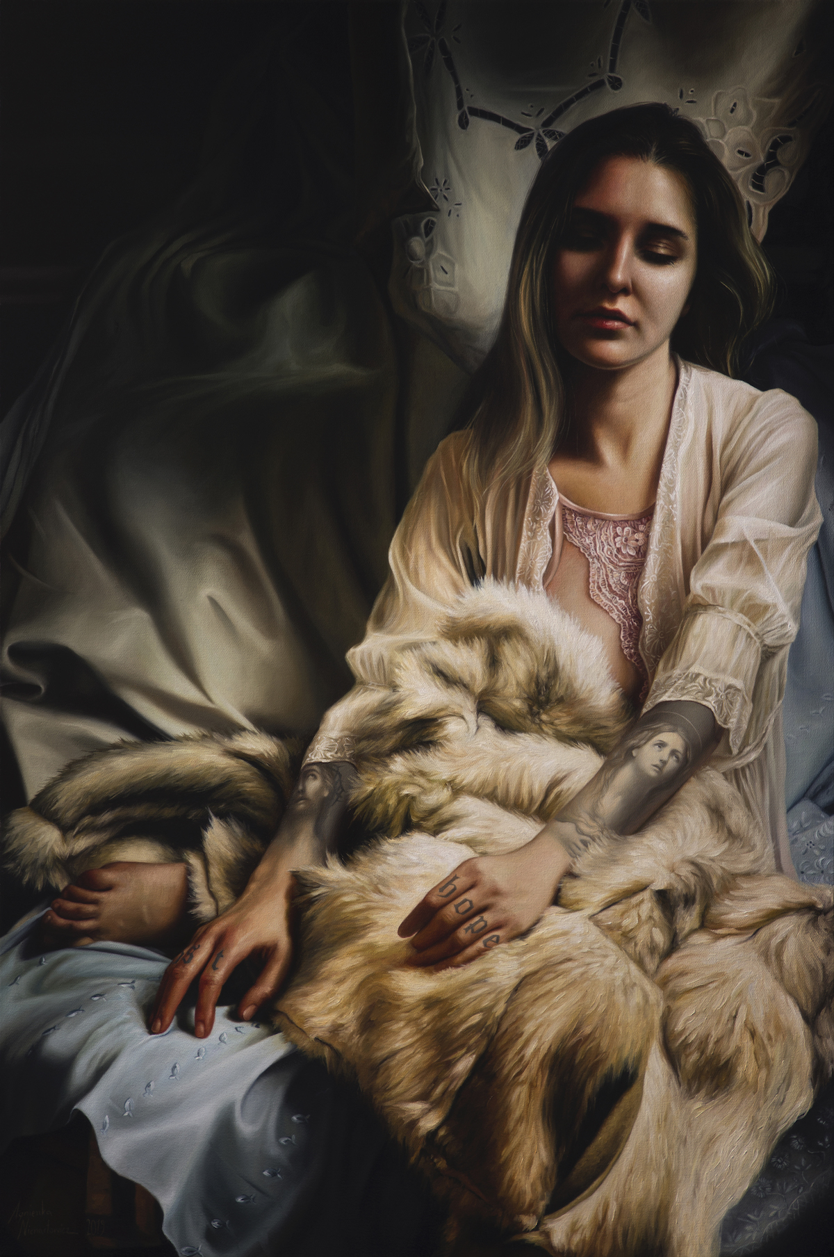 Contemporary Woman Painted by Agnieszka Nienartowitz