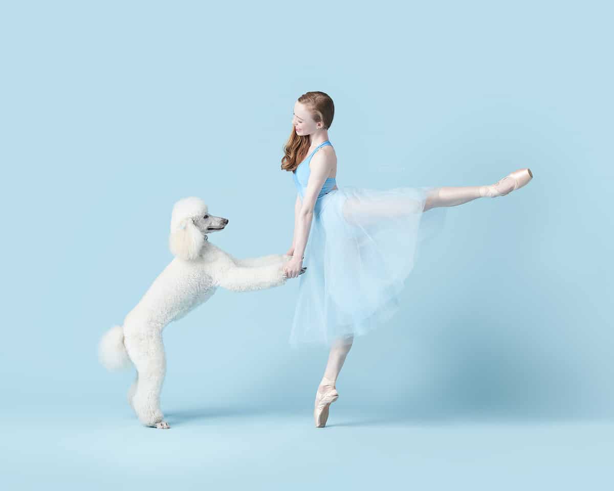 Bailarina de ballet y perro