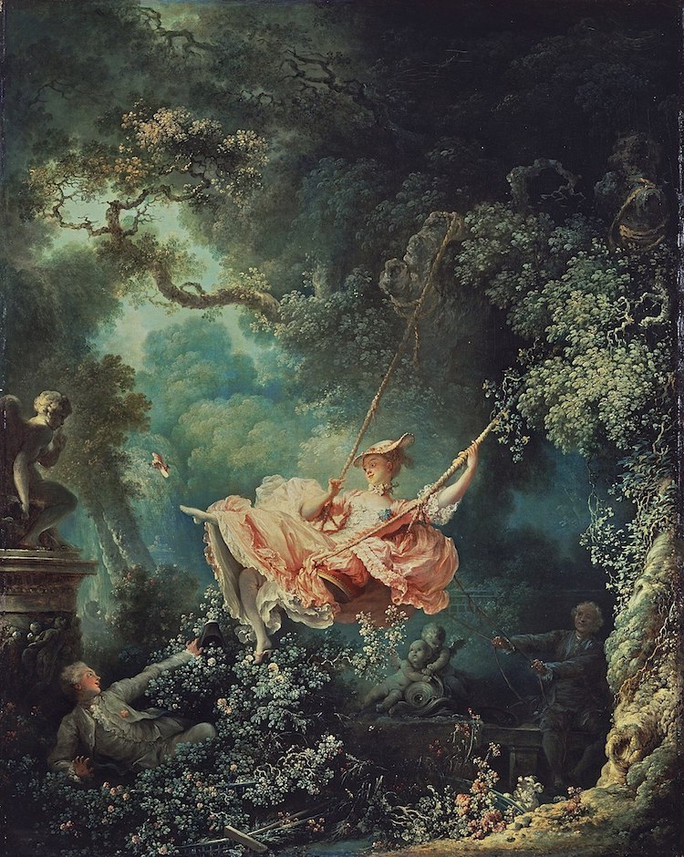 Pintura 'El columpio' de Jean-Honoré Fragonard