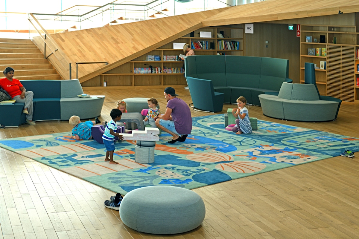 Interior of the Oodi Library Helsinki