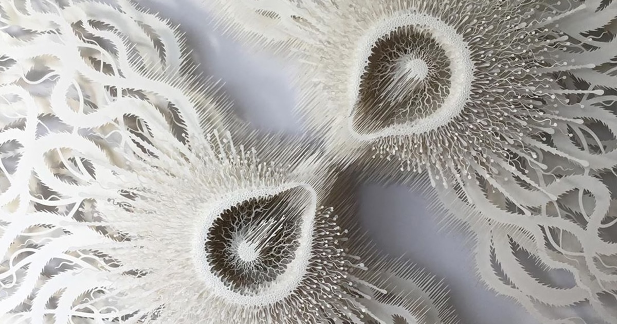Interview: Artist Hand-Cuts Incredibly Intricate Paper Sculptures That Mimic Microorganisms