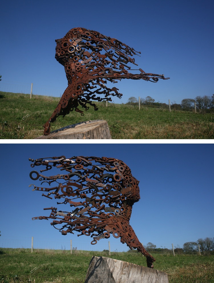 escultura de material reciclado