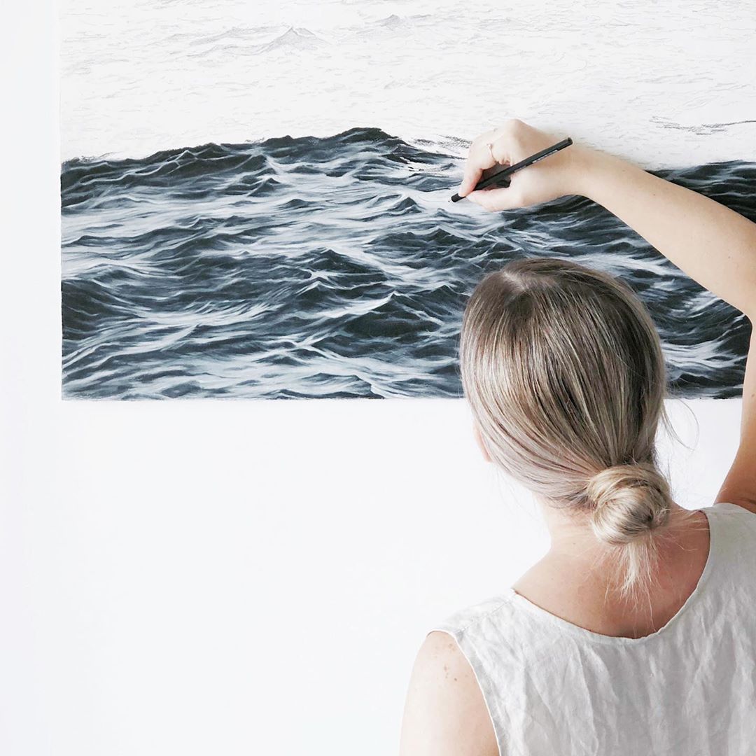 Ocean Pencil Drawings by Bethany Moffat