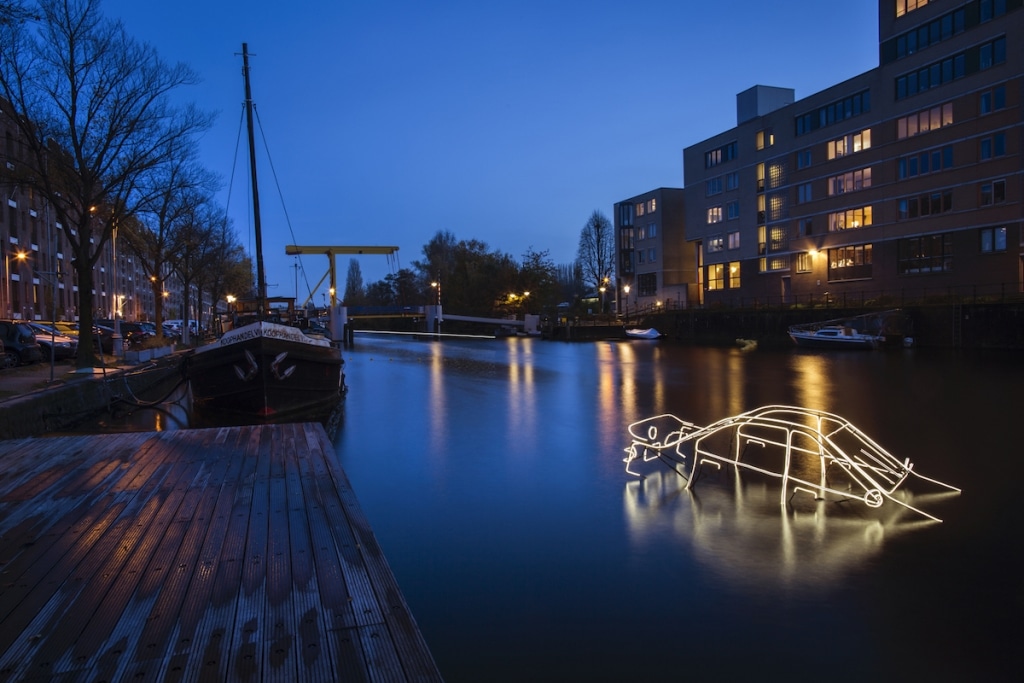 Arte con luces en Ámsterdam