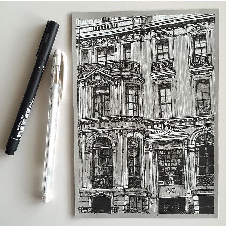Architecture Sketches by Phoebe Atkey