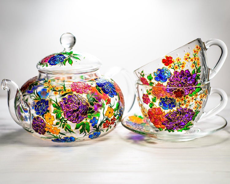 Hand-Painted Teapot