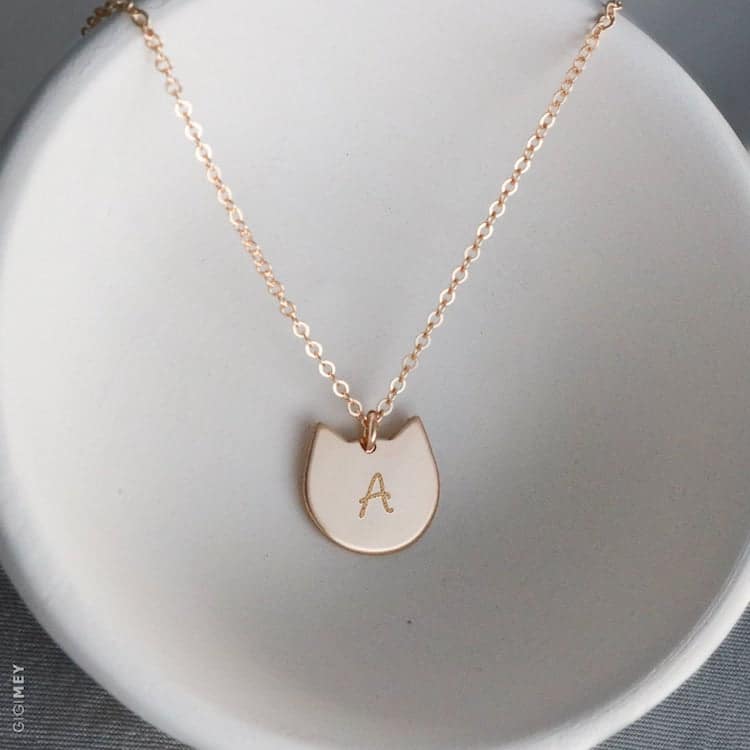 Monogrammed Cat Necklace