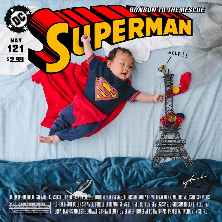 superman baby photoshoot