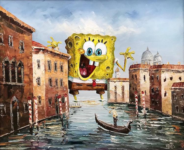 Altered Thrift Store Paintings by Dave Pollot