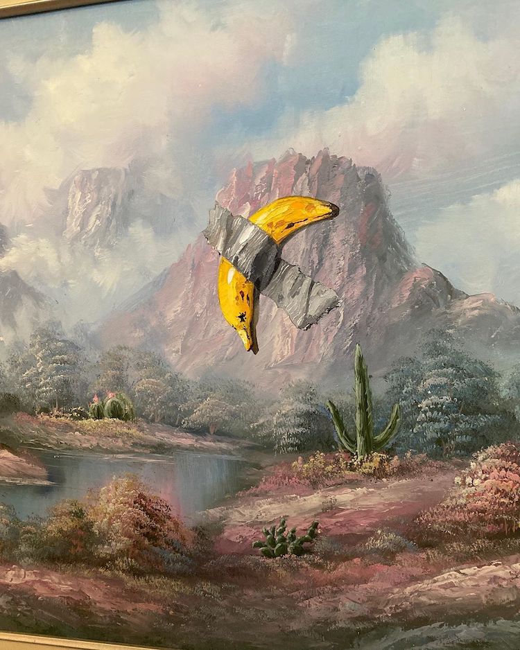 Altered Thrift Store Paintings by Dave Pollot