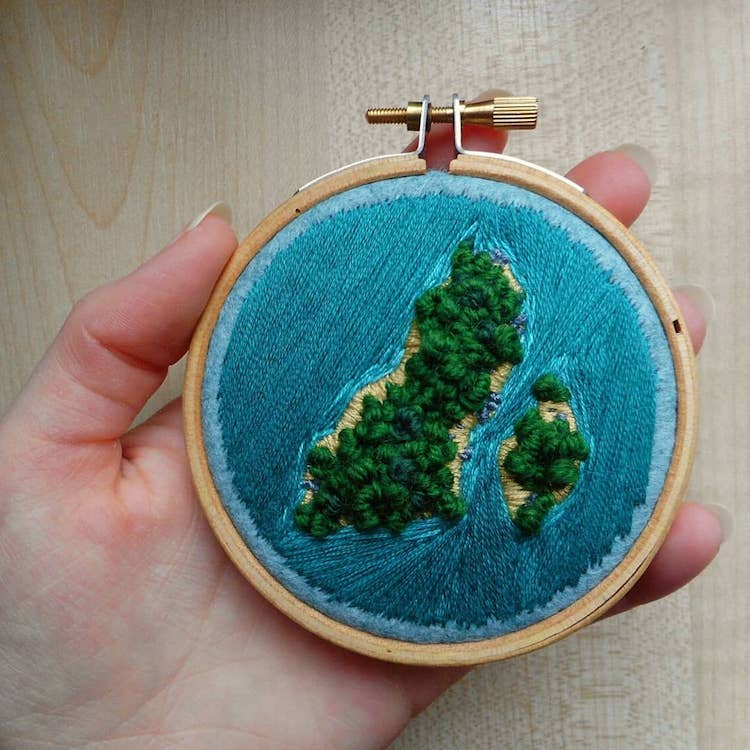 Embroidery Thread Paintings by Victoria Rose Richards