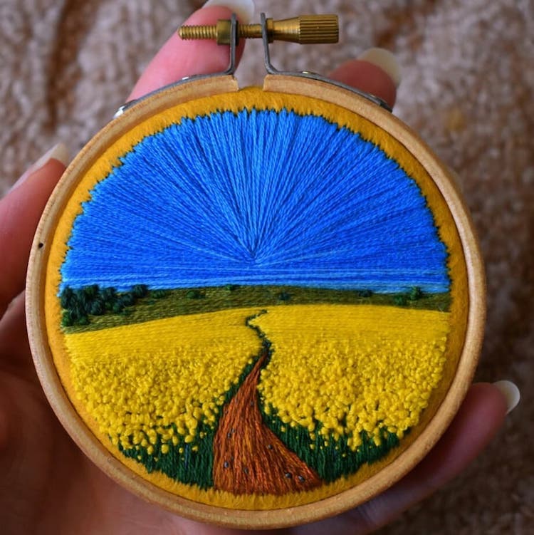 Embroidery Thread Paintings by Victoria Rose Richards