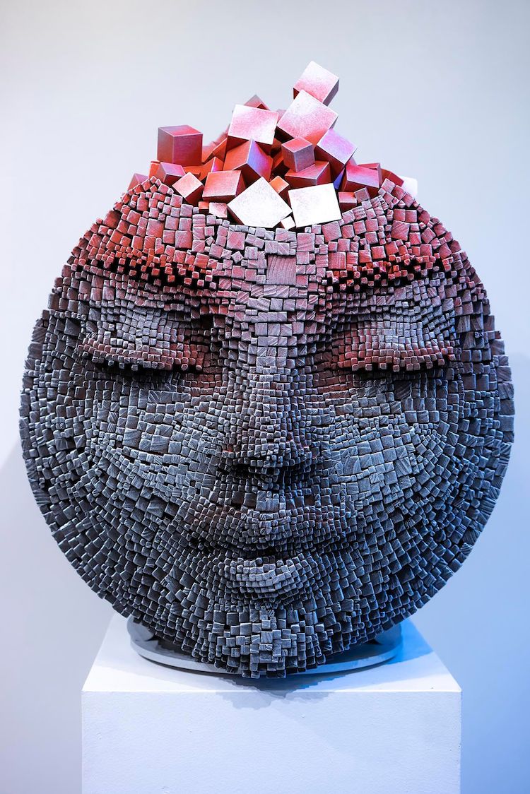 Pixelated Wood Sculpturesby Gil Bruvel