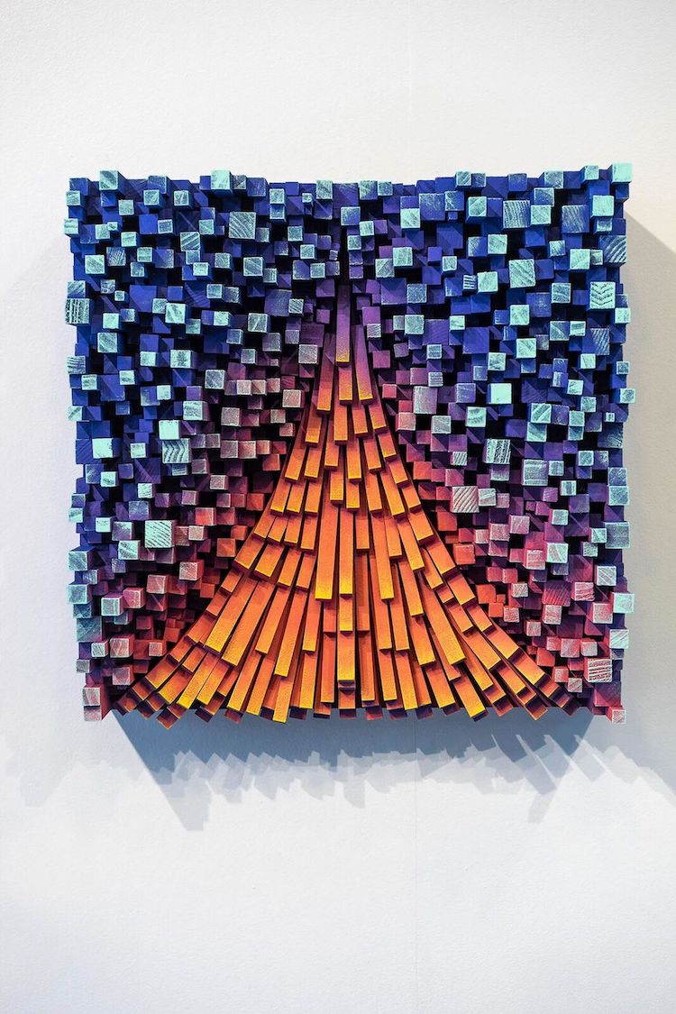 Pixelated Wood Sculpturesby Gil Bruvel