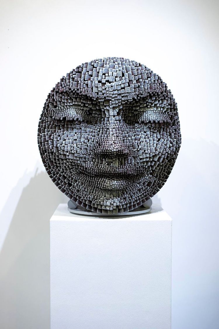 Pixelated Wood Sculpturesby Gil Bruvel