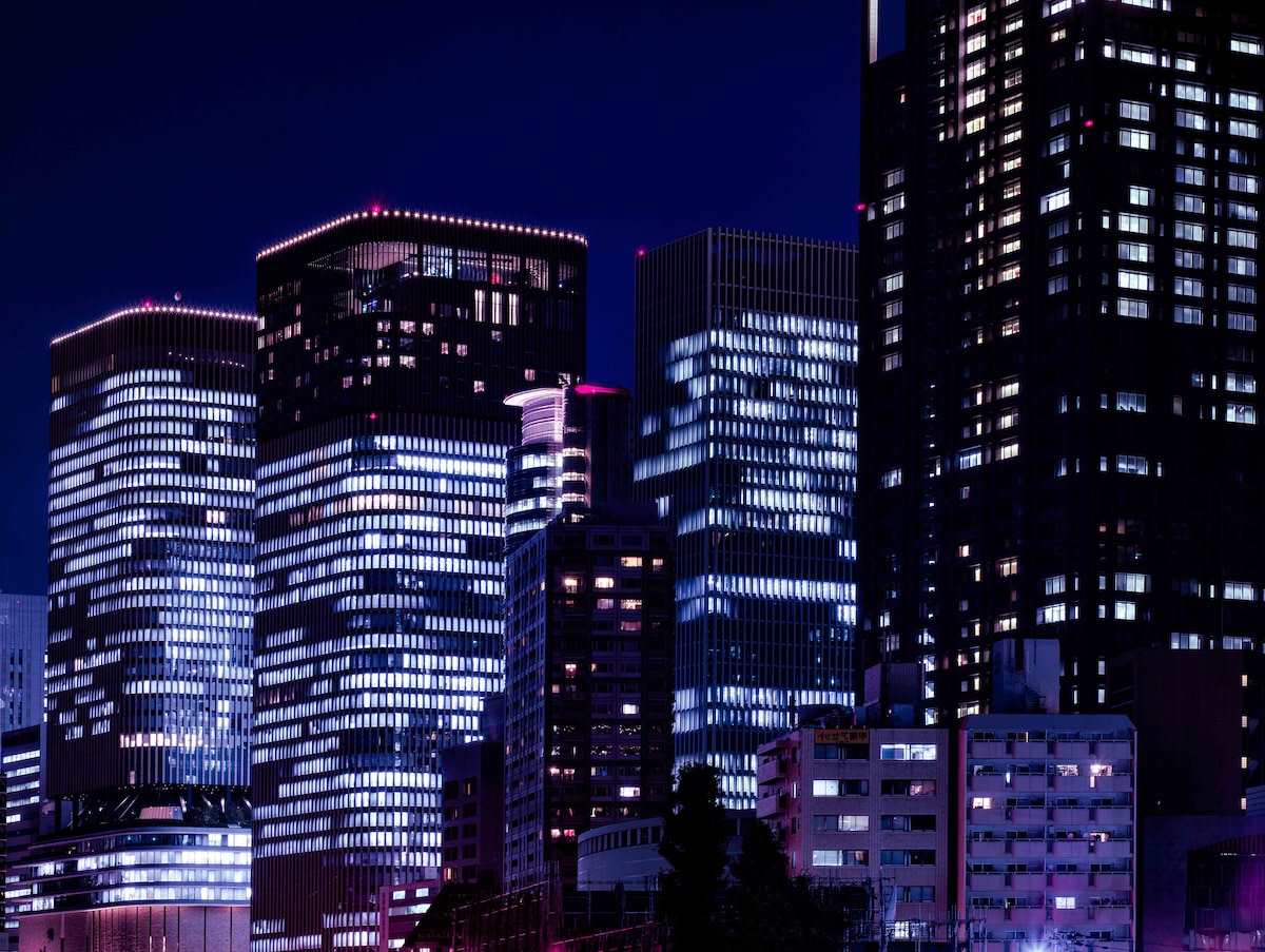 Japan Skyscrapers at Night