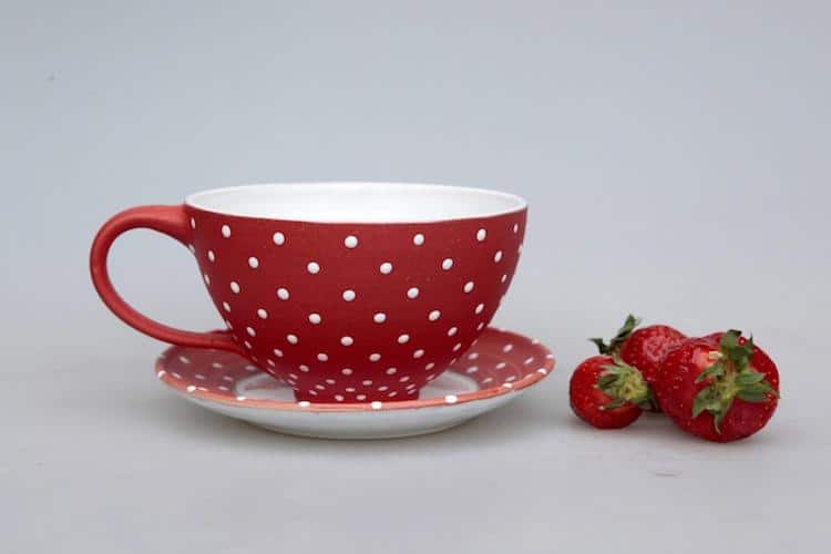 Amanita Cup with Matching Saucer