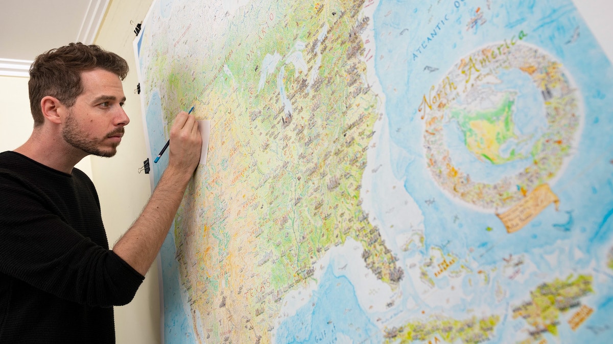 Interview Artist Spends 5 Years Drawing Giant Colored Pencil Map of