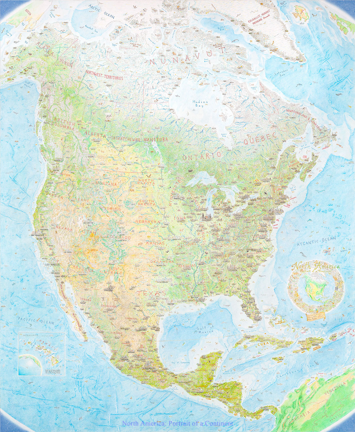 dibujo de mapa de america del norte