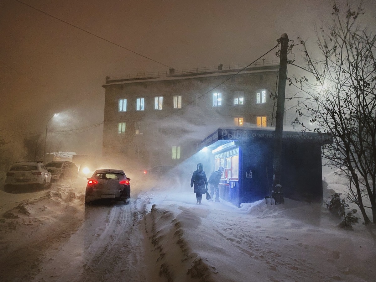 Murmansk During Polar Night