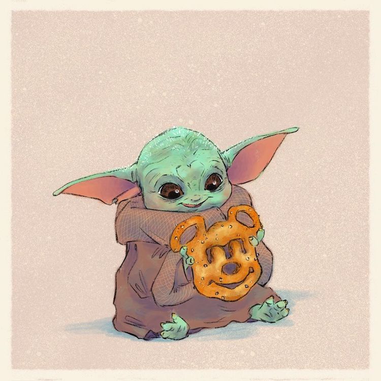 Baby Yoda Art by J. Shari Ewing