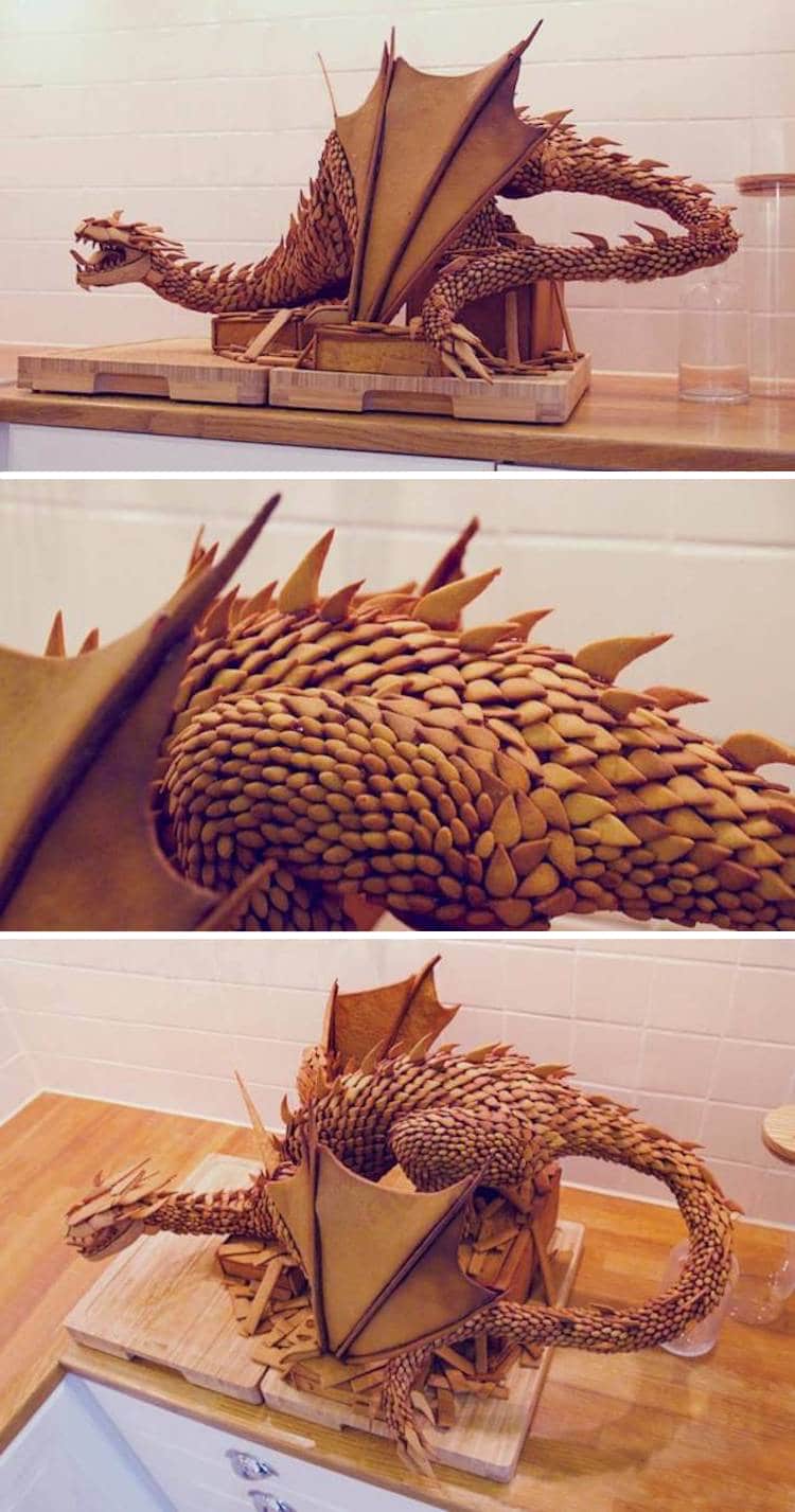 Escultura con galletas de jengibre por Caroline Eriksson