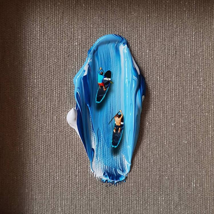 Tiny Figure Paintings by Golsa Golchini