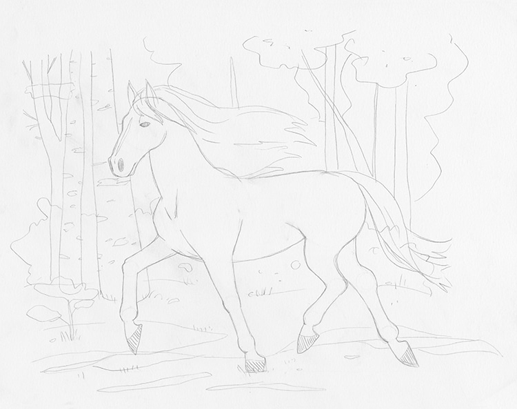 Как нарисовать лошадь шаг за шагом