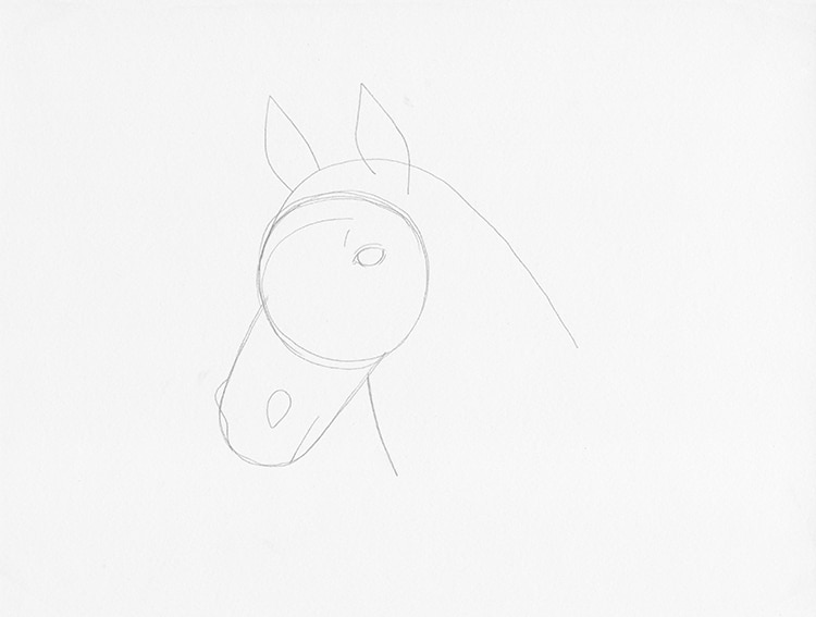 how to draw a horse head step by step for kids