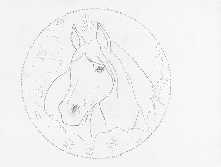 Horse drawing sketch art handmade Stock Photo - Alamy