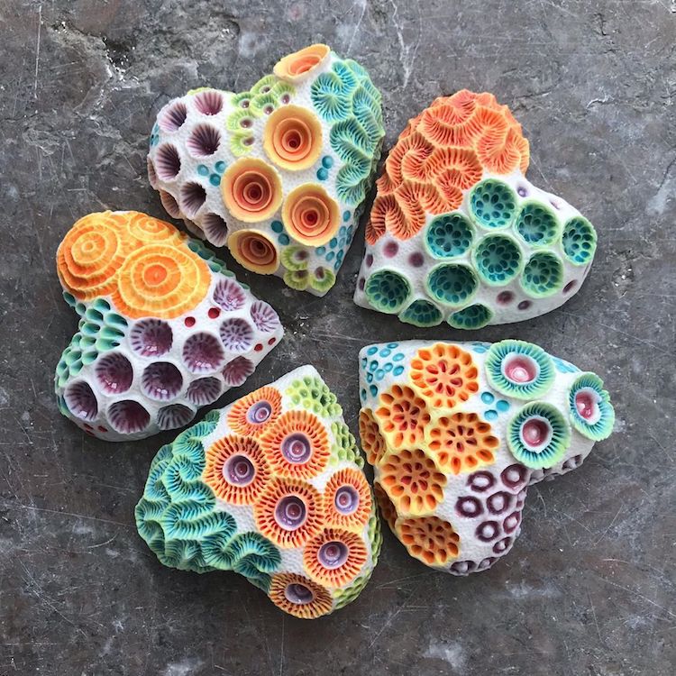 Artist Lisa “Seaurchin” Stevens Creates Vivid Clay Coral