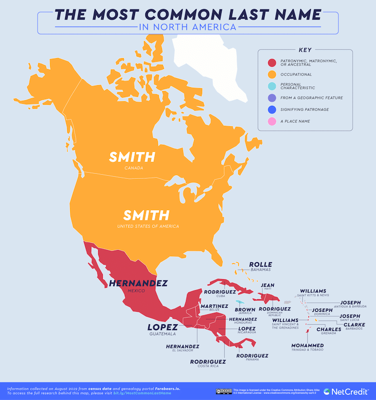 This Map Shows The Most Common Surnames In Every Country