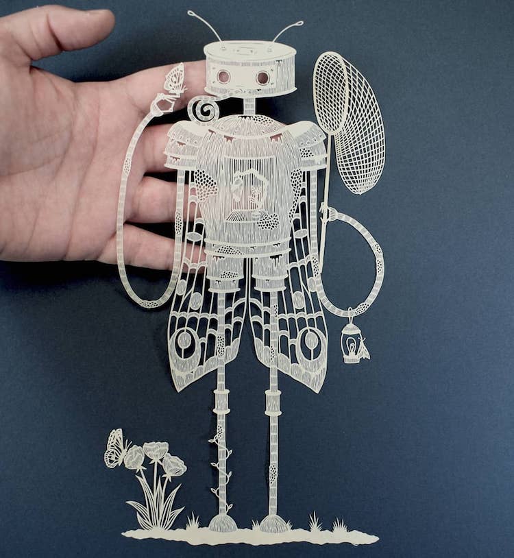 Artist Creates Intricate Cut-Outs From Single Sheet of Paper