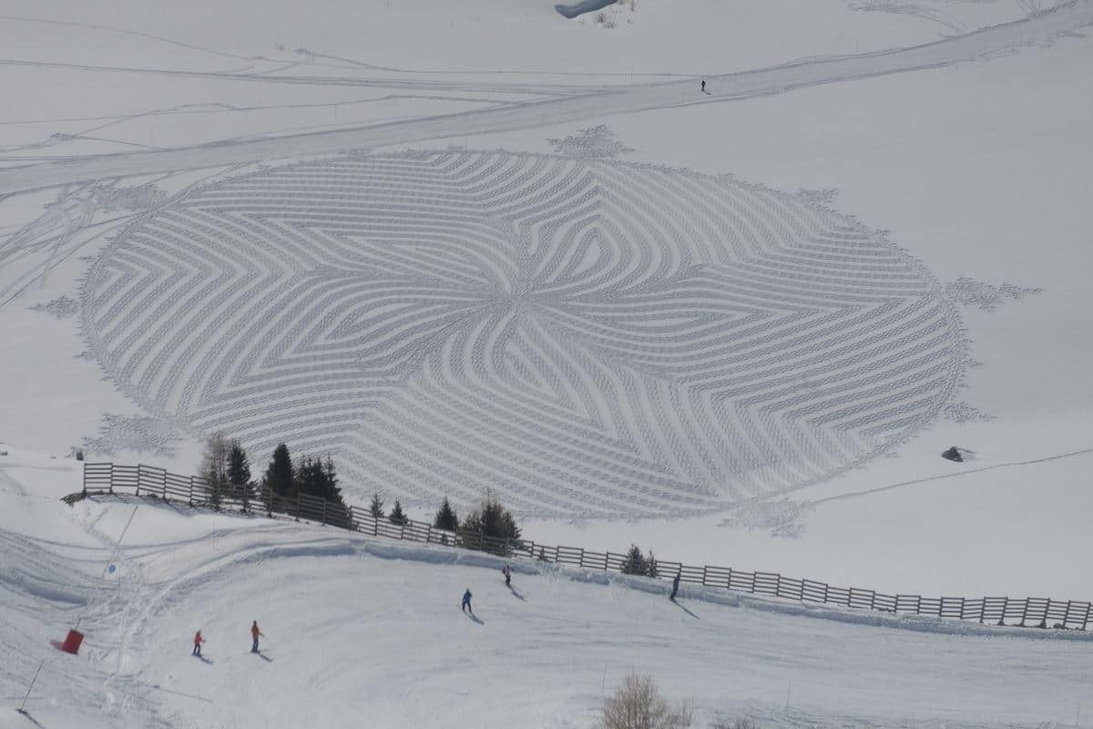 arte con nieve Simon Beck